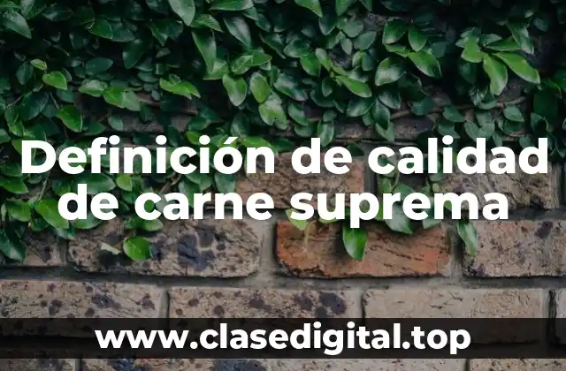Definición de calidad de carne suprema