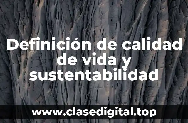 Definición de calidad de vida y sustentabilidad