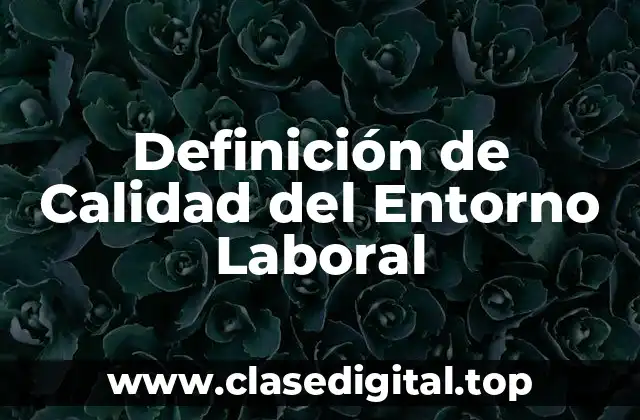 Definición de Calidad del Entorno Laboral