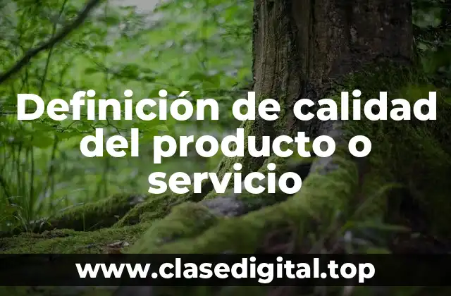 Definición de calidad del producto o servicio