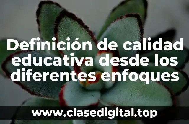Definición de calidad educativa desde los diferentes enfoques