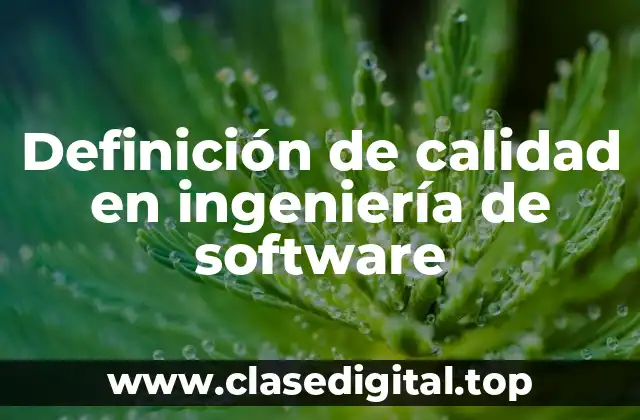 Definición de calidad en ingeniería de software