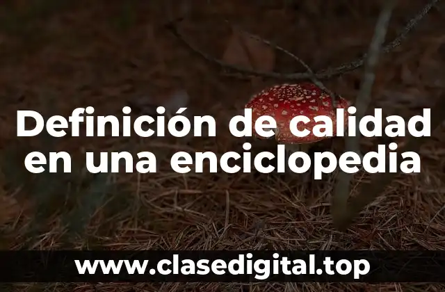 Definición de calidad en una enciclopedia