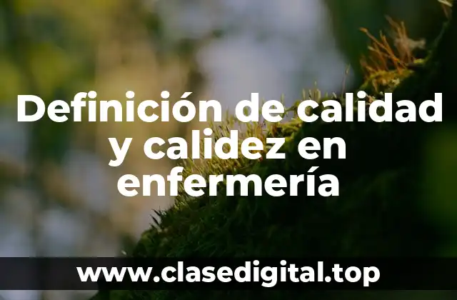 Definición de calidad y calidez en enfermería