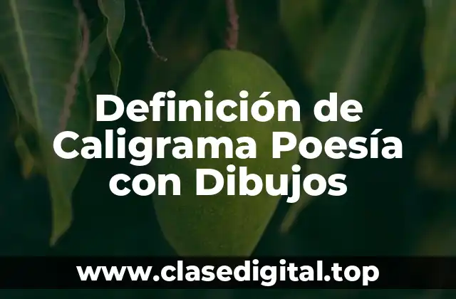 Definición de Caligrama Poesía con Dibujos