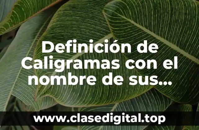 Definición de Caligramas con el nombre de sus autores