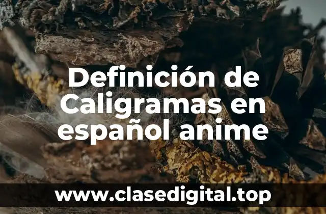 Definición de Caligramas en español anime