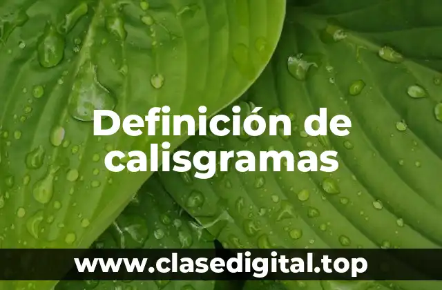 Definición de calisgramas