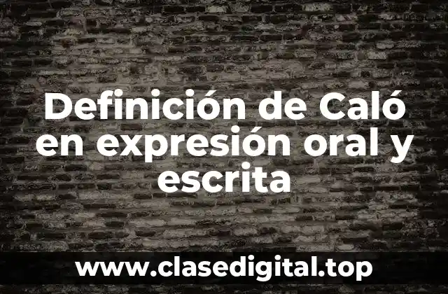 Definición técnica de Caló