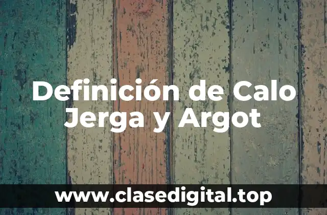 Definición de Calo Jerga y Argot