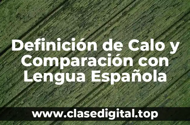 Definición de Calo y Comparación con Lengua Española