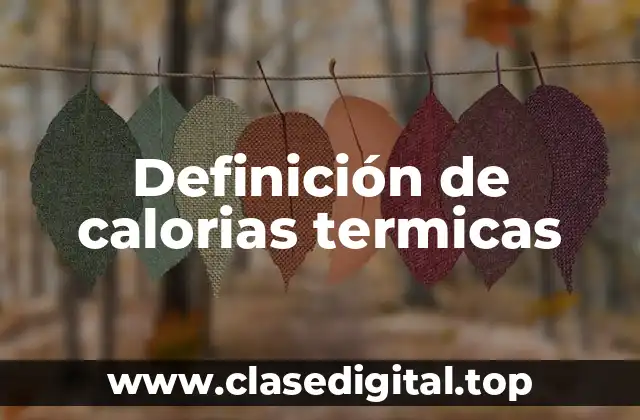 Definición de calorias termicas