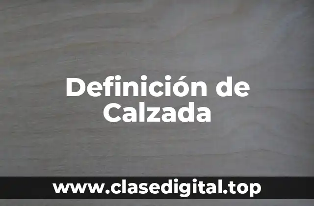 Definición de Calzada