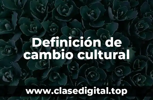 Definición de cambio cultural