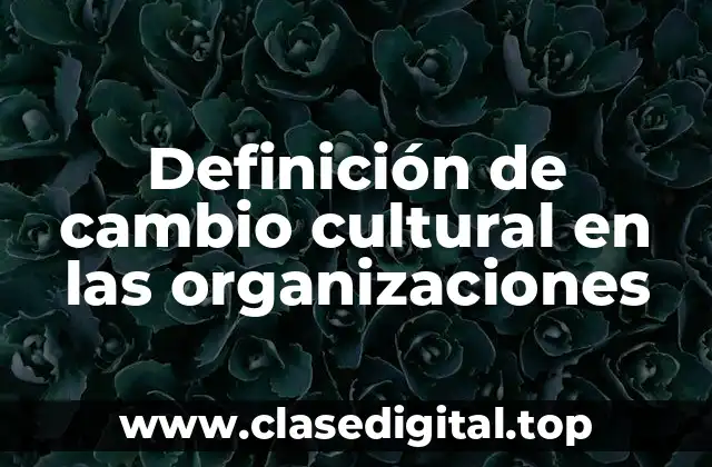 Definición de cambio cultural en las organizaciones