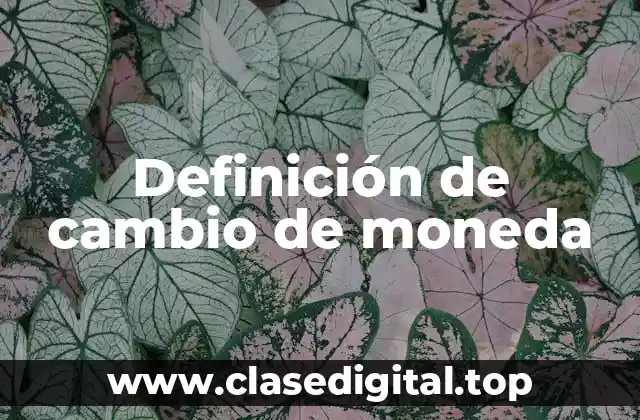 Definición de cambio de moneda