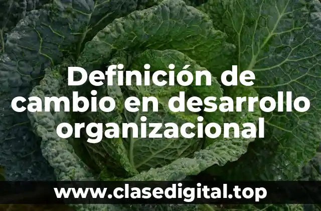 Definición de cambio en desarrollo organizacional