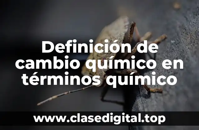 Definición de cambio químico en términos químico