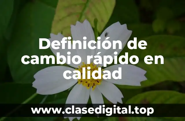 Definición de cambio rápido en calidad