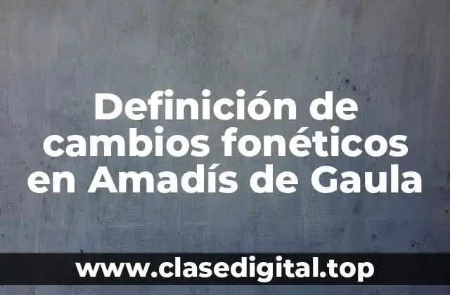 Definición de cambios fonéticos en Amadís de Gaula