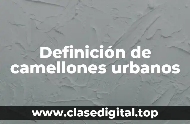 Definición de camellones urbanos