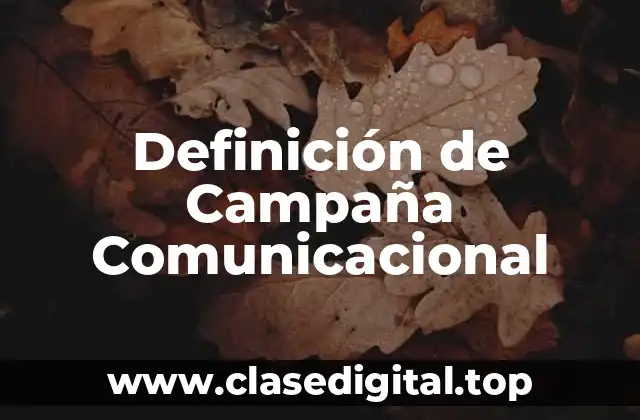 Definición de Campaña Comunicacional