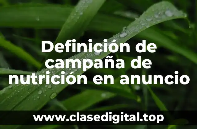Definición de campaña de nutrición en anuncio