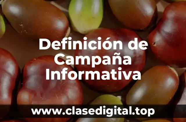Definición de Campaña Informativa