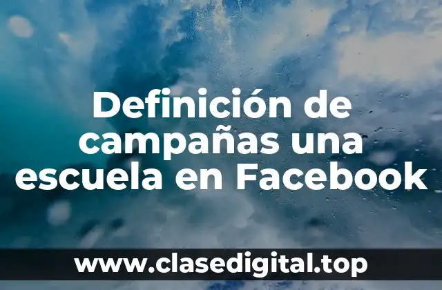 Definición de campañas una escuela en Facebook