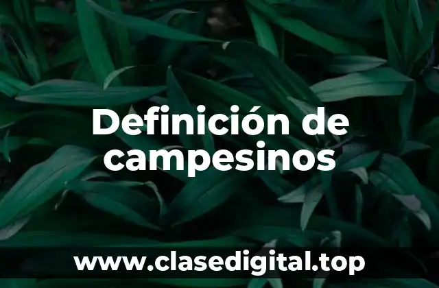 Definición de campesinos