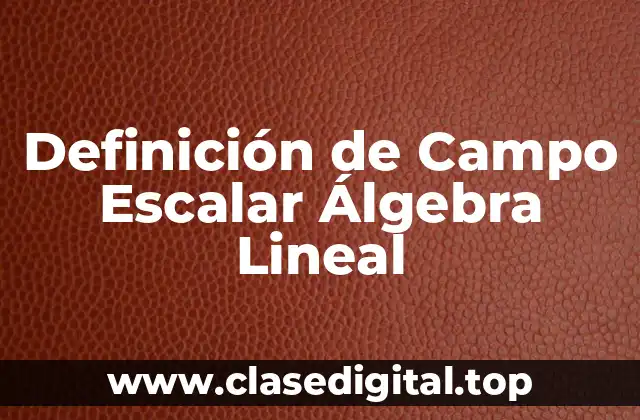 Definición de Campo Escalar Álgebra Lineal