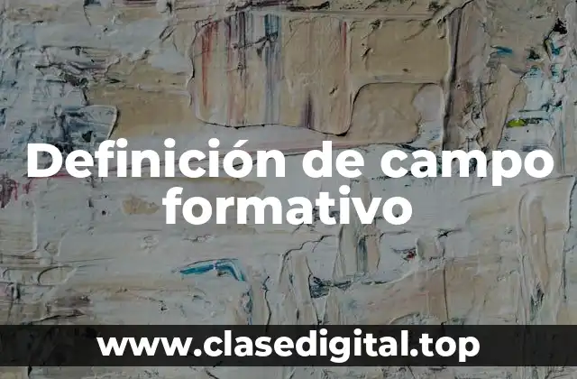 Definición de campo formativo