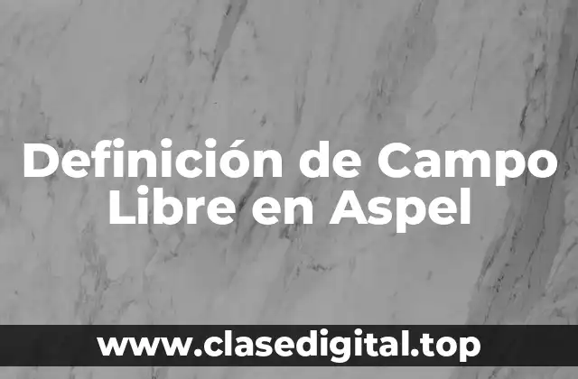 Definición de Campo Libre en Aspel