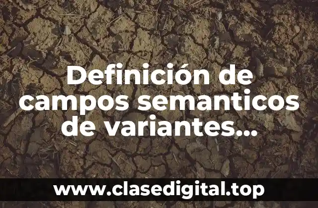 Definición de campos semanticos de variantes linguisticas