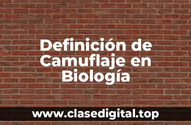 Definición de Camuflaje en Biología