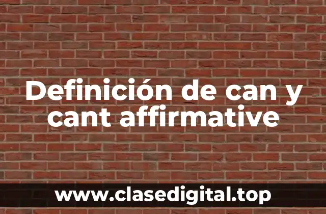 Definición de can y cant affirmative