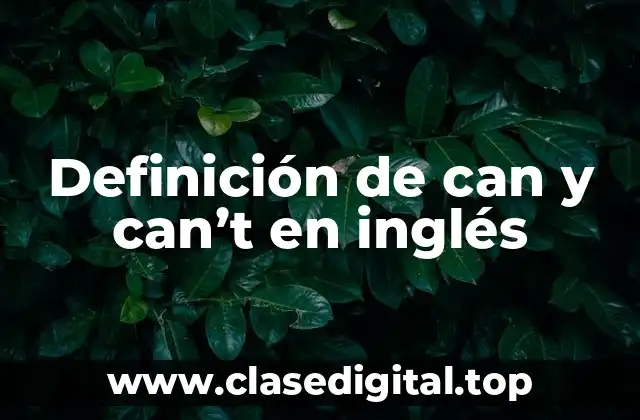 Definición de can y can’t en inglés