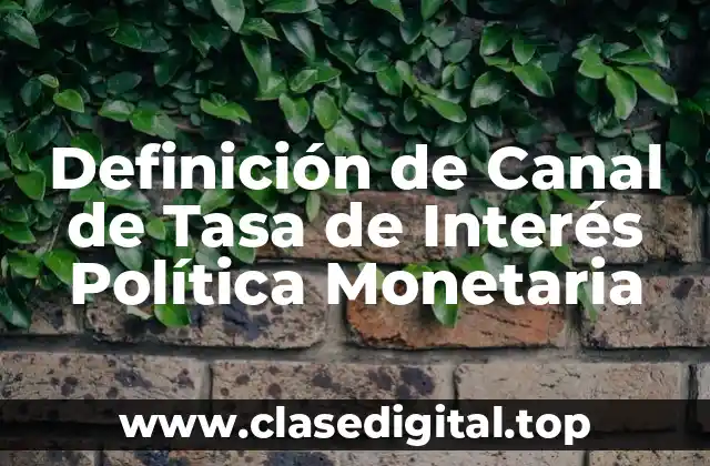 Ejemplos de Canal de Tasa de Interés Política Monetaria