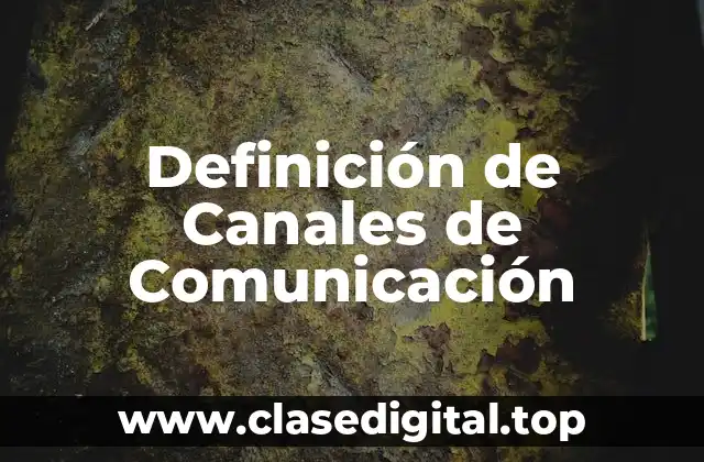 Definición técnica de Canales de Comunicación