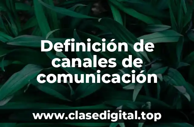 Definición de canales de comunicación
