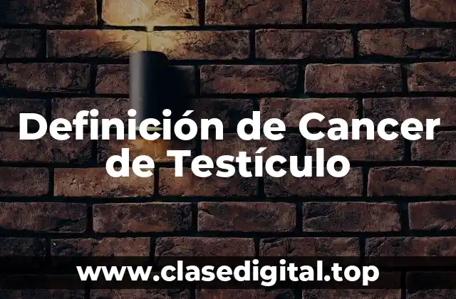 Definición de Cancer de Testículo