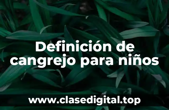 Definición de cangrejo para niños