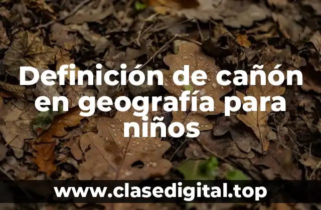 Definición de cañón en geografía para niños