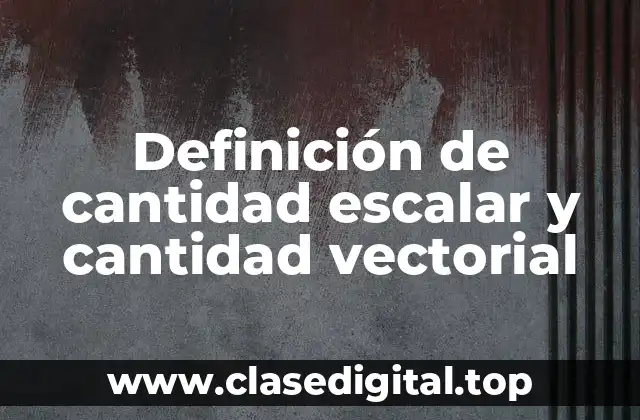 Definición de cantidad escalar y cantidad vectorial