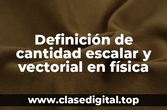 Definición de cantidad escalar y vectorial en física