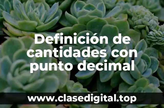 Definición de cantidades con punto decimal