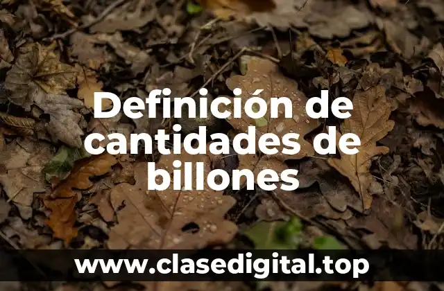 Definición de cantidades de billones