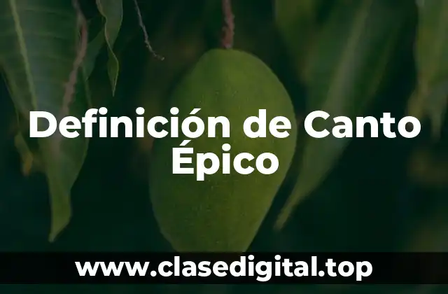 Definición de Canto Épico