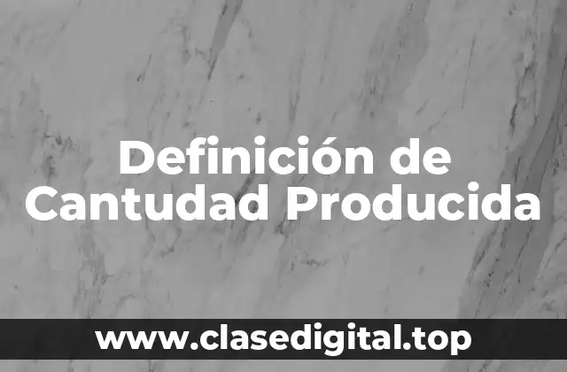 Definición de Cantudad Producida