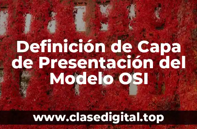 Definición de Capa de Presentación del Modelo OSI